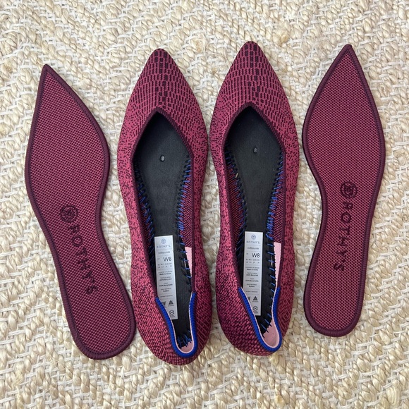 Rothy’s Fig Python Print Point Flats Slip On Purple - Picture 10 of 11